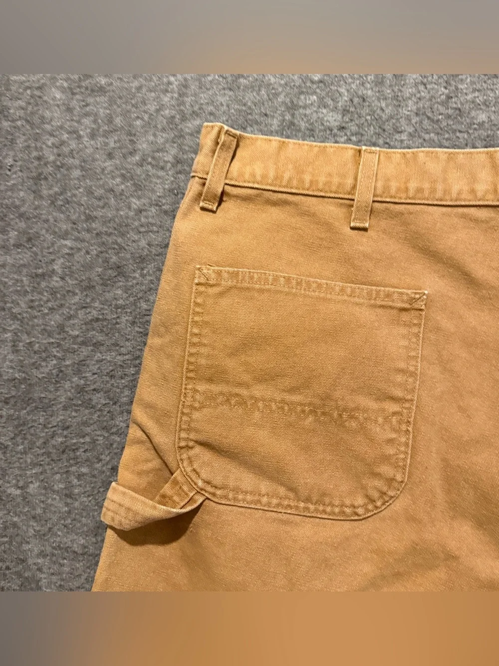 Carhartt Vtg Canvas Duck Carpenter Shorts Mens 44 (fit 42) brown USA Made B25BRN